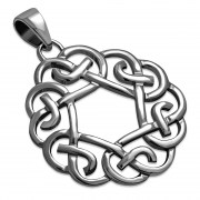 Round Celtic Knot Silver Pendant, pn536